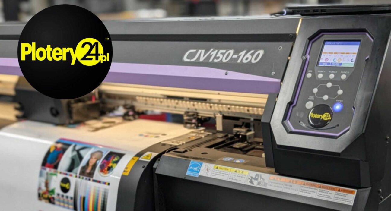 Ploter wielkoformatowy Mutoh CJV150-160 podczas druku – Plotery24.pl