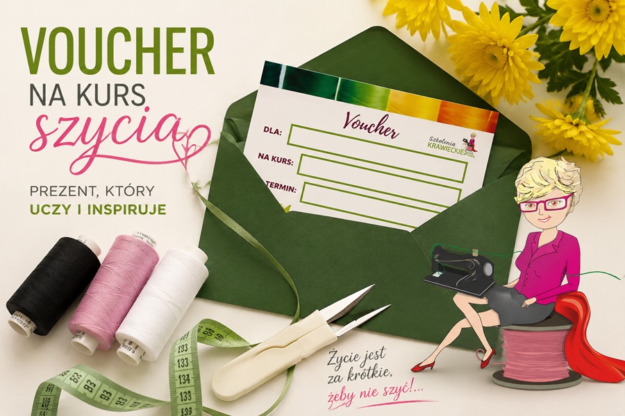 Voucher na kurs krawiecki — prezent dla kreatywnych SzkoleniaKrawieckie.pl
